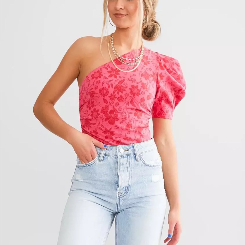 Free‎ People Intimately Hot Pink Bodysuit Something Bout You Floral NWT Medium
